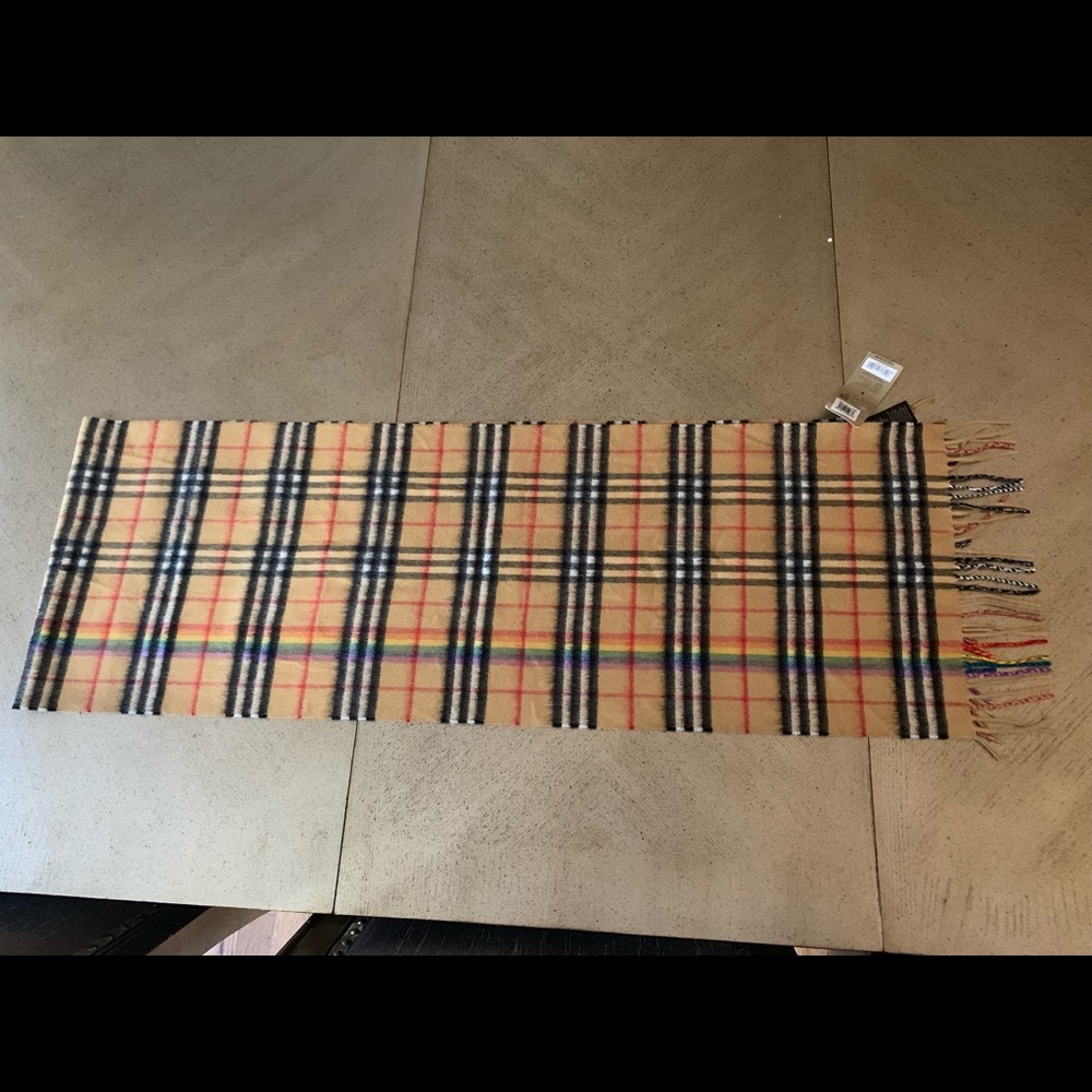 NWT Burberry Rainbow Check Scarf